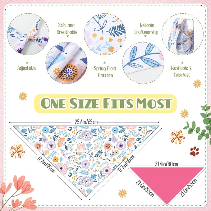 Kacctyen 50 Pcs Spring Dog Bandanas Bulk Bandanas - Image 3