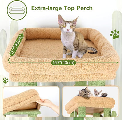 Globlazer Cactus Cat Tower for Indoor Cats, Heavy Duty Cat Trees for Large Cats - Image 2