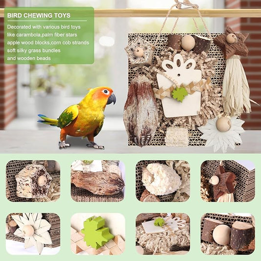 Kyouki Bird Toys, Parakeet Toys, Parrot Toy, Conure Hanging Chewable Cardboard - Image 2