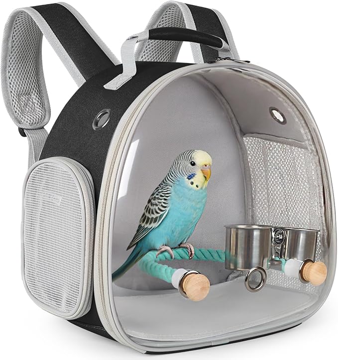 Small Bird Travel Backpack Carrier Cage by halinfer