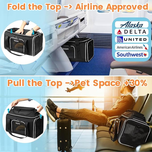 Petskd Top-Expandable Pet Carrier 17x11x9.5 Inches Alaska Airline Approved - Image 2