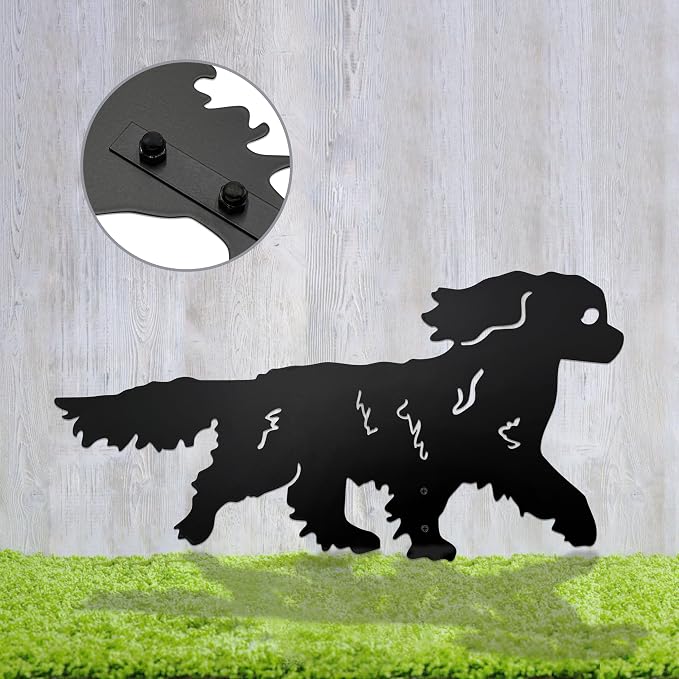 Running Cavalier King Charles Spaniel Garden Statue Gift – Rustproof Metal - Image 3