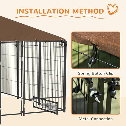 PawHut Outside Dog Kennel, Garden Playpen Fence Crate Enclosure Cage Rotating - Image 6