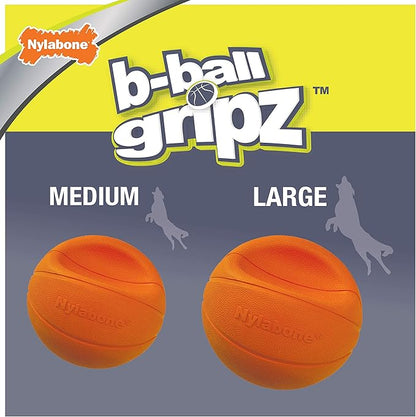 Nylabone Power Play Gripz Felt Basketball Rubber Fetch Toy, Squeaky Ball - Image 4