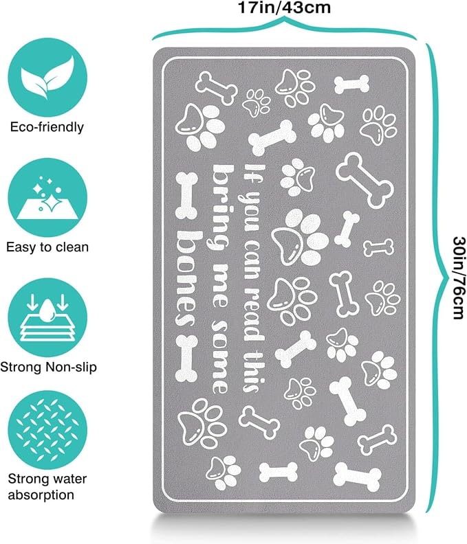 Pet Feeding Mat for Floors Waterproof Dog Mat for Food and Water Absorbent - Image 4