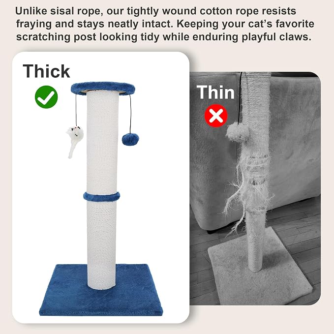Cat Scratching Post 34 Inches Heavy Duty and Thicker Cat Scratching Post Sisal - Image 3