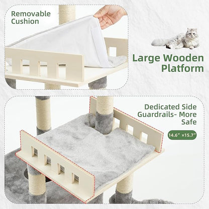 Cat Tree for Indoor Cats Large Adult, Heavy Duty Cat Tree for Large Cats 20 lbs+ - Image 2