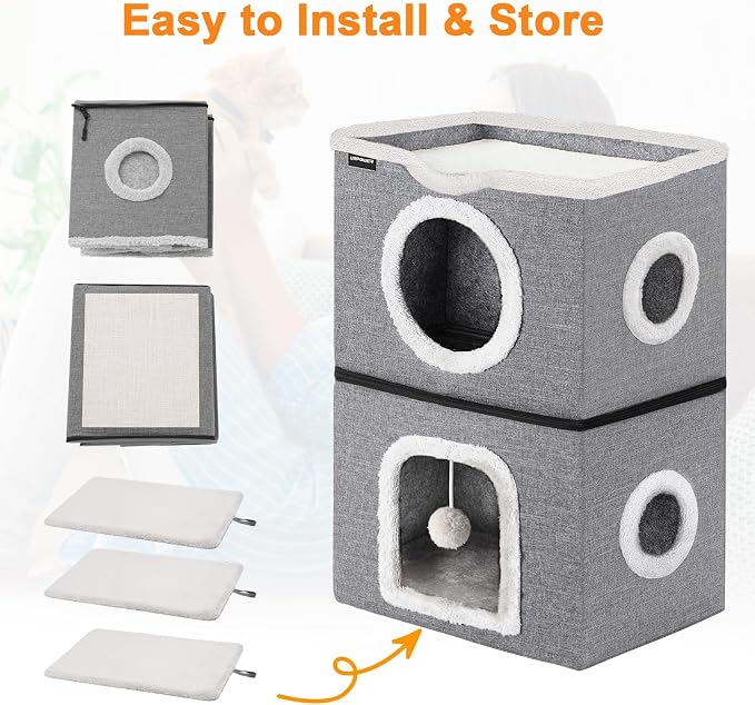 URPOWER 2 Story Cat Bed, Large Cat House - Image 7