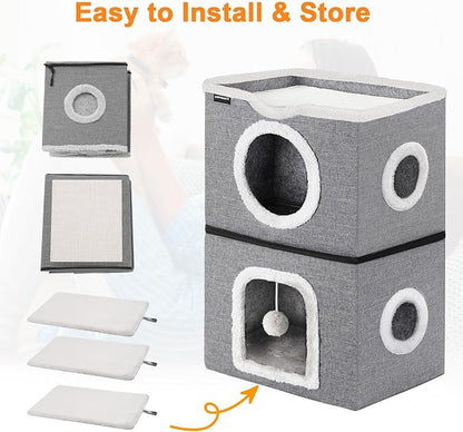 URPOWER 2 Story Cat Bed, Large Cat House - Image 7