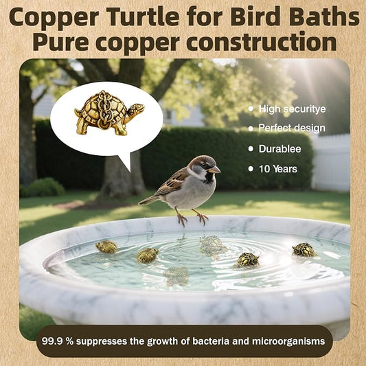 6 Pcs Copper Bath Disks Ornaments Mini Turtle Shape, Retro Copper Birdbath - Image 2