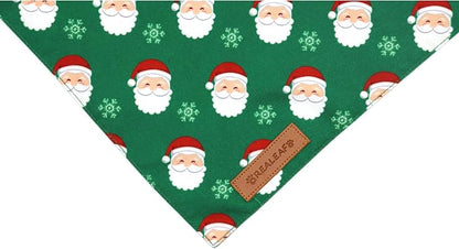 Realeaf Christmas Dog Bandanas 2 Pack, Snowflake and Santa Claus Dog Scarf - Image 4