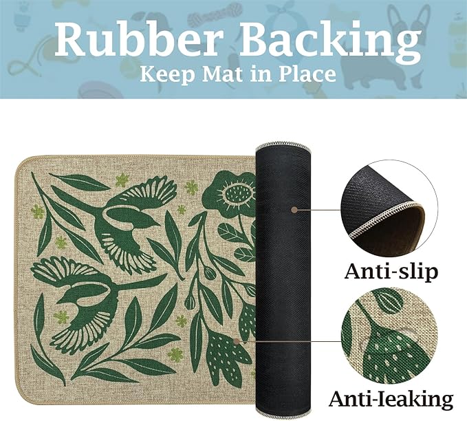 SHIYUE Dog Food Mats for Floors, Absorbent Cat Bowl for Food and Water - Image 2