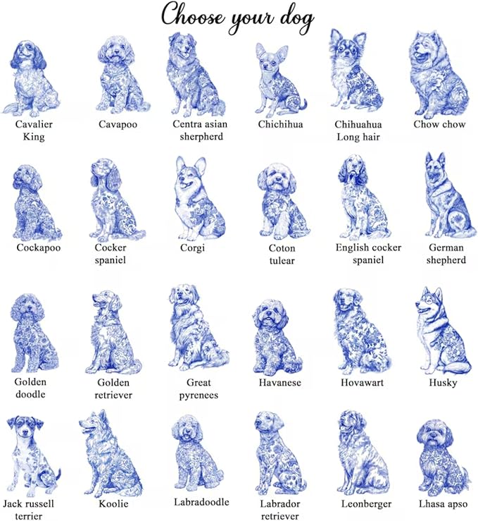 Custom Dog Cat Breed Jewelry Dish, Toile De Jouy Pet Ring Dish, Personalized - Image 5
