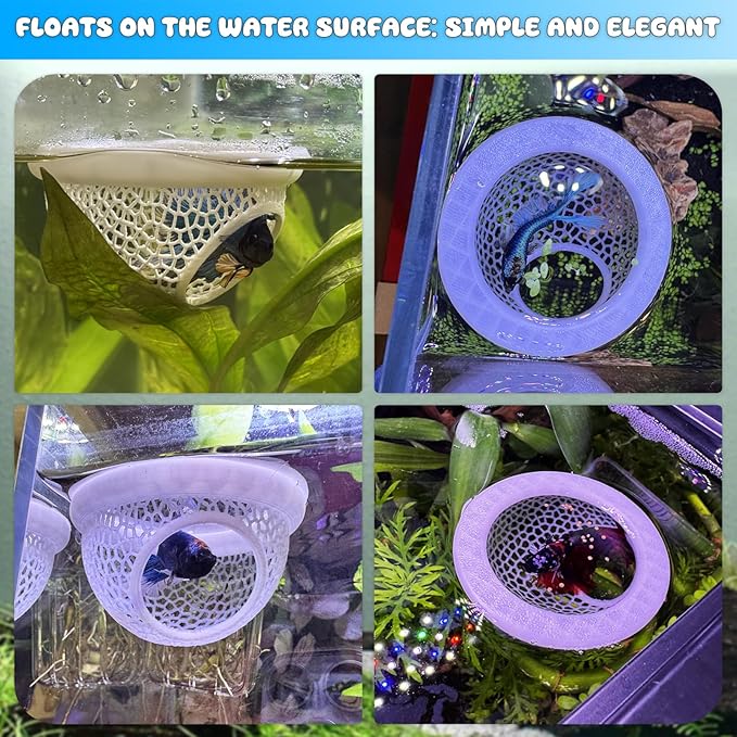 Floating Betta Hide & Shrimp Cave – 3D Printed Aquarium Hammock - Image 8
