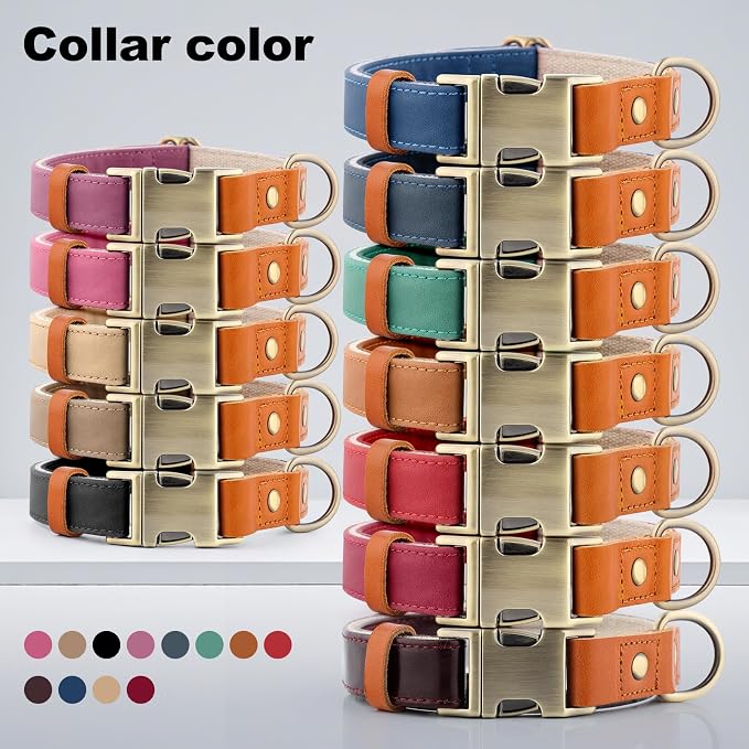 Plutus Pet Genuine Leather & Hemp Dog Collar – Adjustable Heavy Duty Pet Collar - Image 8