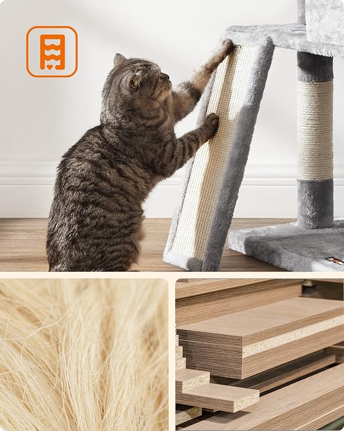 Feandrea Cat Tree, 45.3-Inch Cat Tower, Plush Condo - Image 6