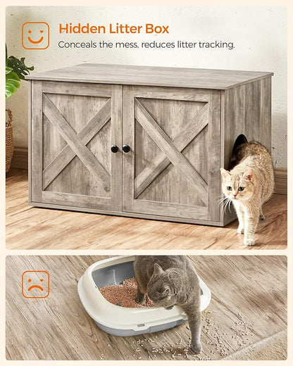 Feandrea Cat Litter Box Enclosure, Litter Box Furniture Hidden - Image 6