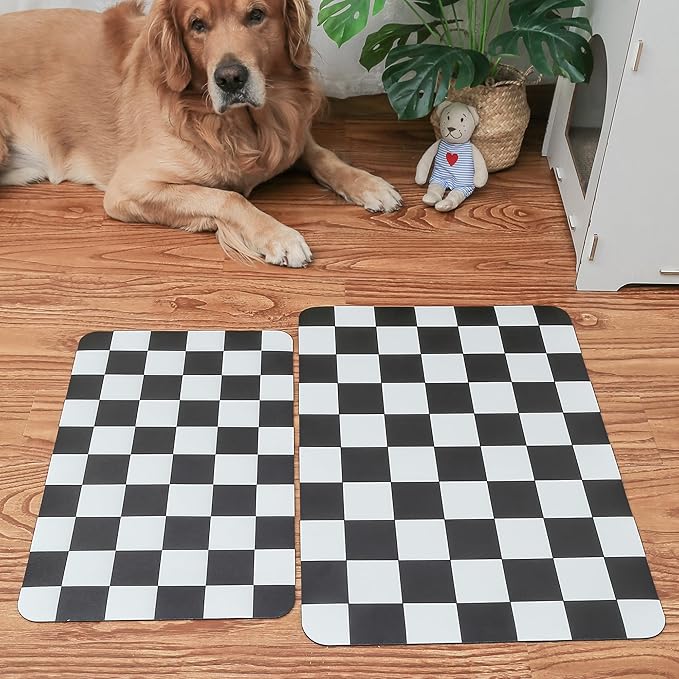 Ralxion Checkered Dog Feeding Mat, Absorbent Mats - Image 3