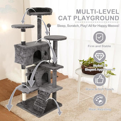 Heavy Duty Cat Tree Tower, Hanging Ball - Image 3