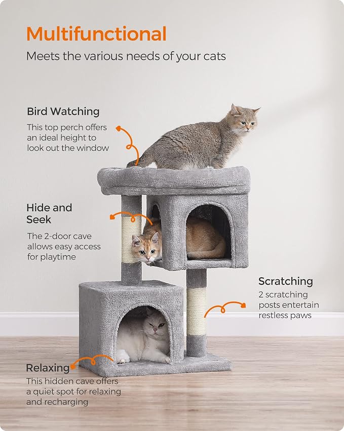 Feandrea Cat Tree, 29.1-Inch Cat Tower, Plush Condo - Image 4