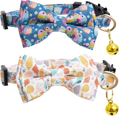 Faygarsle 2 Pack Cotton Designer Breakaway Cats Collar by Faygarsle
