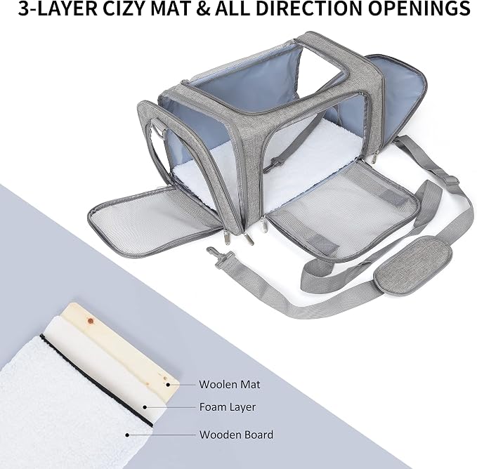 Mile High Life | Outdoor Travel Pet Carrier | Kitty Puppy Cat Carriers | - Image 5