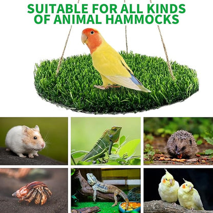 FlidRunest Large Bird Foraging Mat Toys, Natural Bird Grass Hammock Swing Toy - Image 6