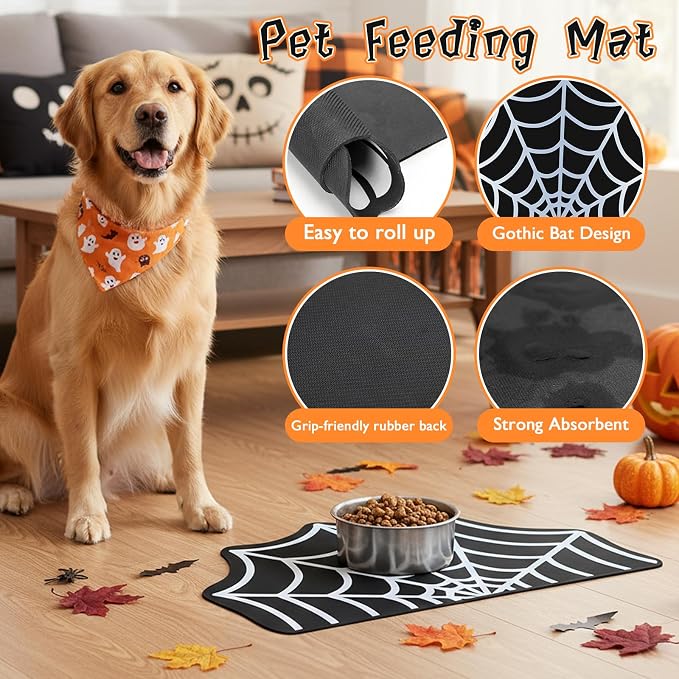 Pet Mat for Food and Water, Absorbent Non-Slip Quick Dry Dog Food Mat for Dog - Image 3