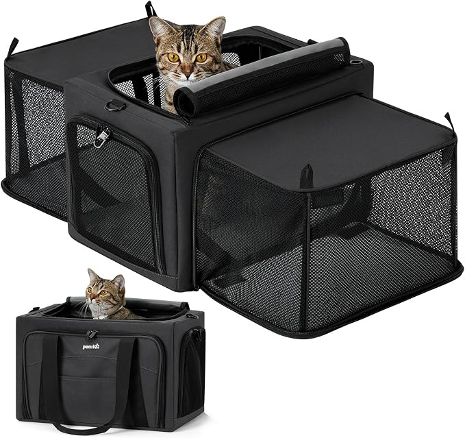 Pecute Cat Carrier Expandable, Stable Pet Carrier by pecute
