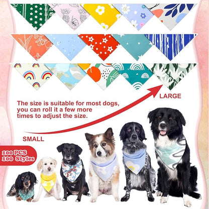 150 Pcs Boho Dog Bandanas Bulk Pet Bibs Colorful Triangle Scarf Pet Boho - Image 3