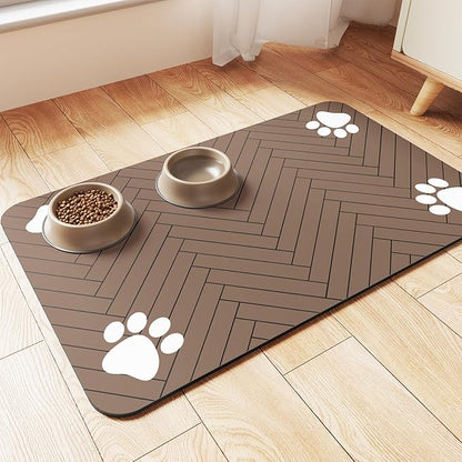 Pet Feeding Mat-Absorbent Pet Placemat by Incenseburner
