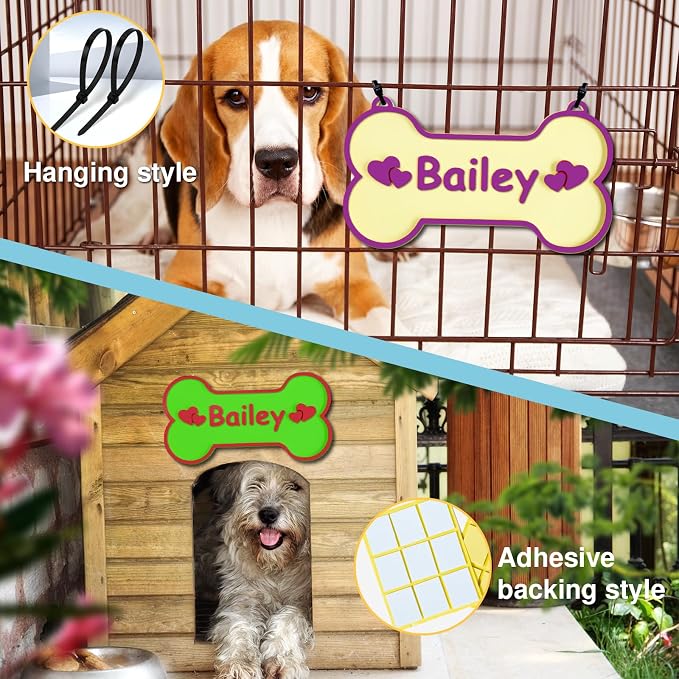 Personalized Dog Crate Sign Custom Dog Kennel Accessories Name Plate Doghouse - Image 5
