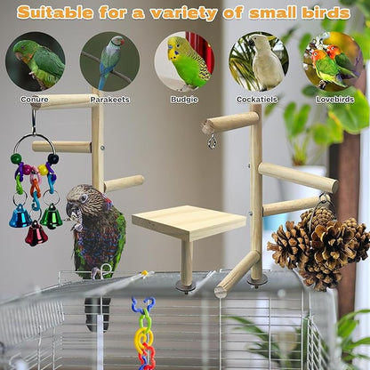 PINVNBY 3 PCS Wooden Small Bird Playground - Image 7