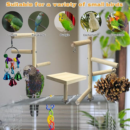 PINVNBY 3 PCS Wooden Small Bird Playground - Image 10