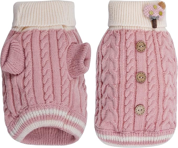 Dog Sweater Turtleneck Knitwear Doggie Pullover Sweater Doggy Winter Coat Warm - Image 2