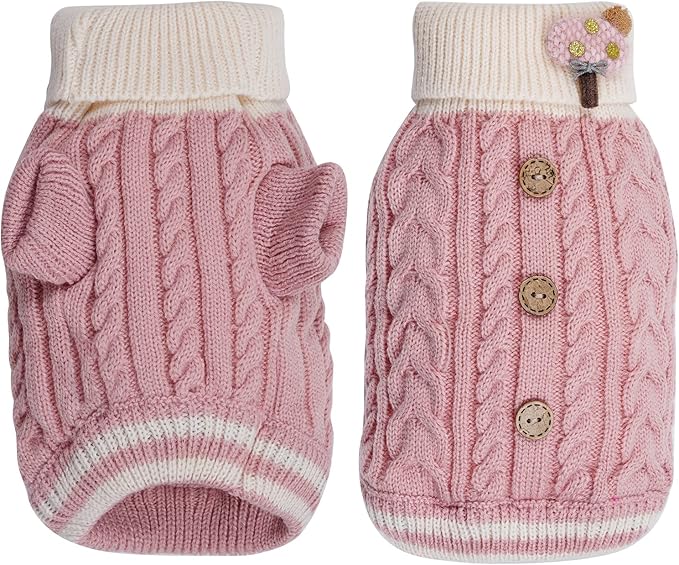 Dog Sweater Turtleneck Knitwear Doggie Pullover Sweater Doggy Winter Coat Warm - Image 3