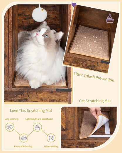 Cat Litter Box Enclosure, Hidden Litter Box Cabinet Furniture - Image 5