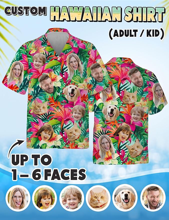 Custom Hawaiian Shirt with Face Photo Picture - Image 4