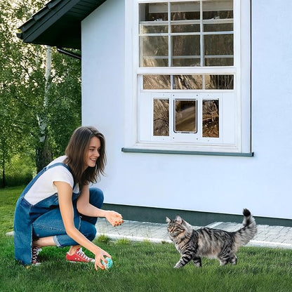 Full-Size Window Pet Door for Cats & Small Dogs, Width Adjustable Fits Sliding - Image 6