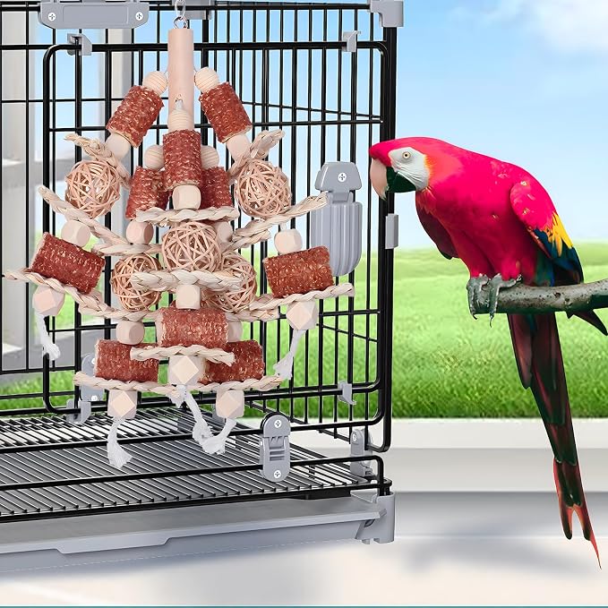 Bird Toys, Natural Corn Stick Parrot Toys Hanging in Bird Cages，for Small and - Image 9