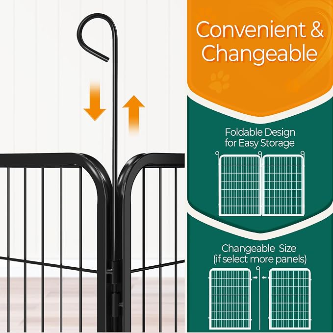 Yaheetech Dog Playpen Outdoor, 40 inch 4 Panels Dog Pen Indoor Heavy Duty Puppy - Image 7