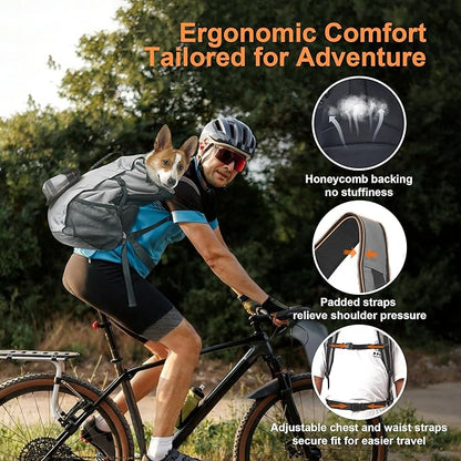 Pet Carrier Backpack for Medium to Large Dogs up to 33 lbs, Waterproof and - Image 3