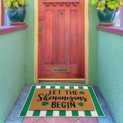 Tinideya 2 Pcs Irish Festival Door Mat Fest Welcome Non Slip Coir Mats - Image 6