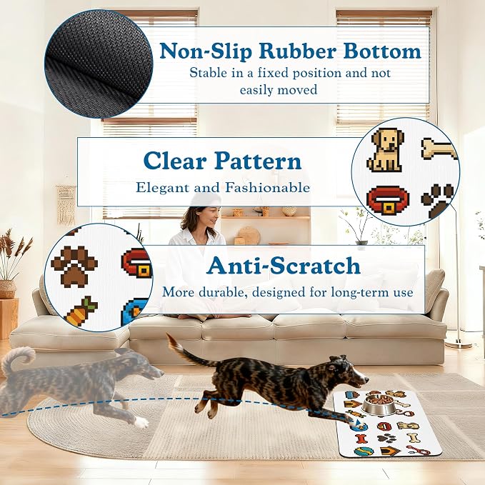 Dog Fun Pet Feeding Mat–Christmas Stocking Quick Dry Absorbent Dog Cat Food Mat - Image 4