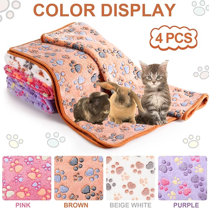 Tatuo 4 Pcs Dog Blanket for Pet Cat Blankets Indoor Puppy Teething Stuff Toys - Image 4