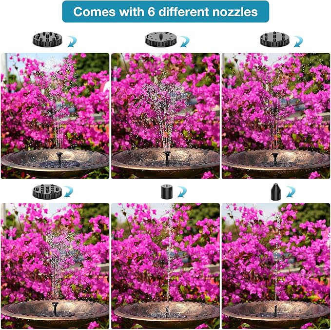 AISITIN 2 x 1.5 W DIY Solar Powered Garden Fountain - Image 7
