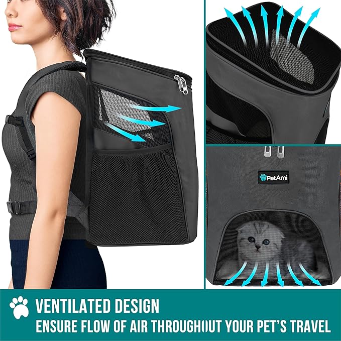 PetAmi Small Dogs and Cat Backpack Carrier, Airline Approved Pet Backpack - Image 4
