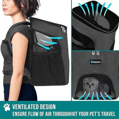 PetAmi Small Dogs and Cat Backpack Carrier, Airline Approved Pet Backpack - Image 4