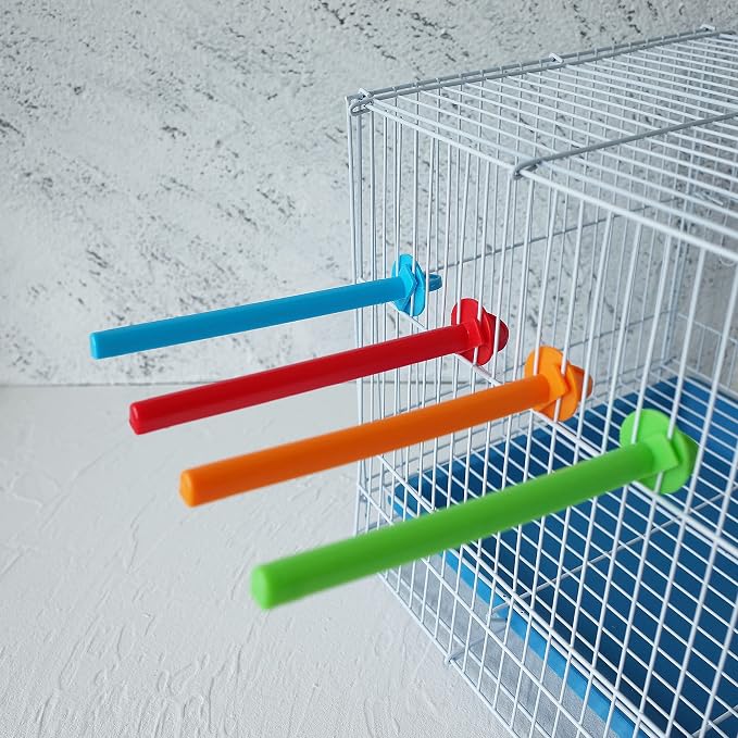 8 Canary Finch Budgie Bird Cage Universal Plastic Stand Perches Holders（5.7 - Image 4