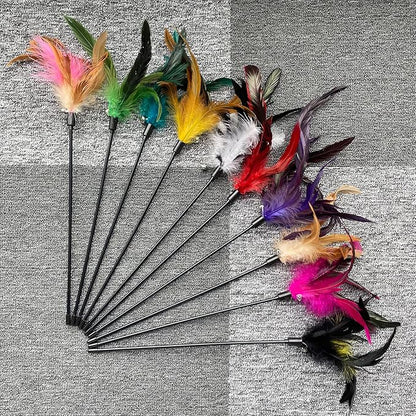 10-Pack Cat Feather Wand Toys - Image 3